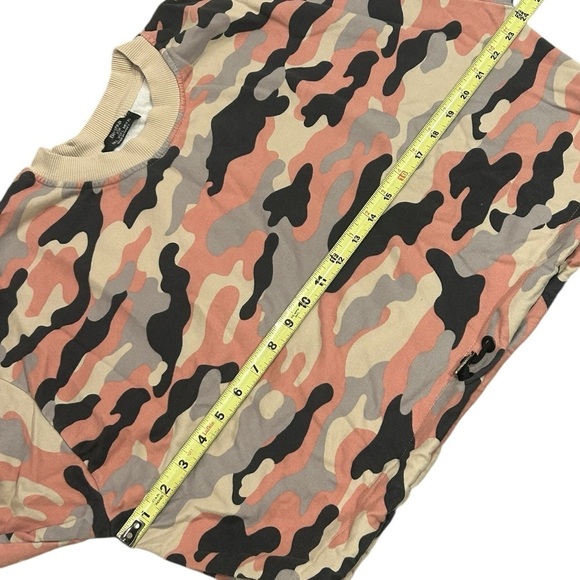 BERSHKA | Pink Camo Crop Drawstring Waist Sweatshirt - Size L - Picture 10 of 10